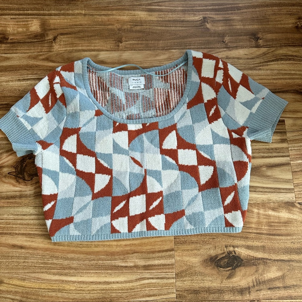 RVCA crop retro print top